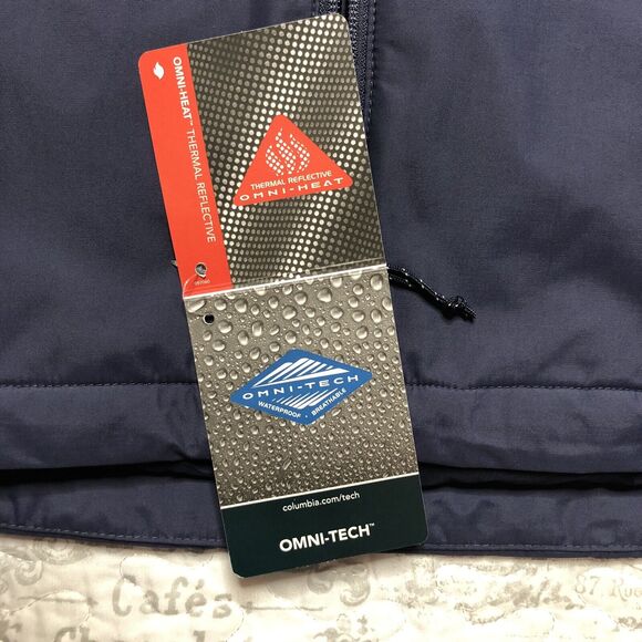 Columbia Women’s Omni Tipton Peak Hooded Insulated Jacket Navy Blue Sz L 186457 - Picture 6 of 14